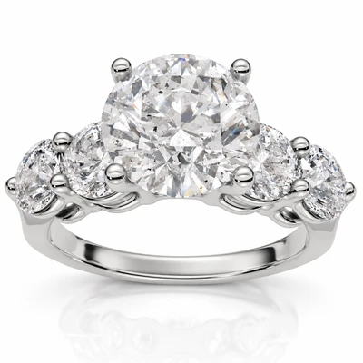 Certified 3 1/2Ct Diamond Engagement Ring 14k Gold or Platinum Lab Grown