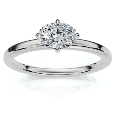 1/4Ct Oval Diamond Carlie Ring 14k Gold Lab Grown
