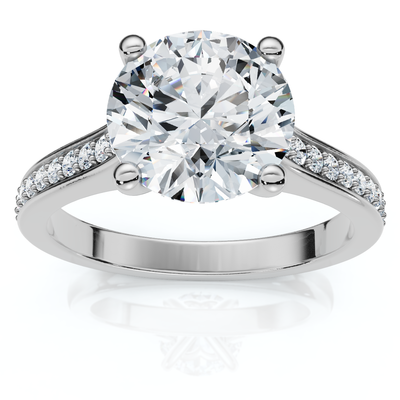 Certified 2.10Ct Diamond Alex Engagement Ring 14k Gold Lab Grown (2ct center) FG