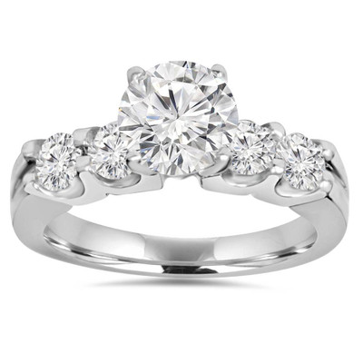2.30Ct Round Solitaire Diamond Engagement Ring 14K White Gold Lab Grown