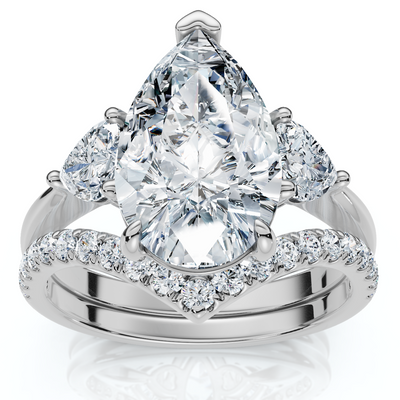 Certified 3.60Ct  Diamond Engagement Wedding Ring Set 14k Gold or Pt Lab Grown