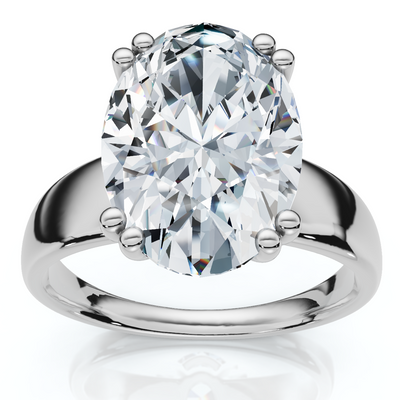 Certified 4Ct Oval Diamond Solitaire Engagement Ring Lab Grown