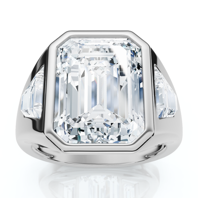 Certified Men's 7Ct Anniversary Pinky Ring 14k Gold or Platinum Lab Grown