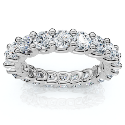 2 1/2Ct Diamond U Prong Eternity Ring in 14k Gold or Platinum Lab Grown