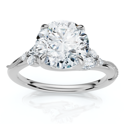 Certified 2.10Ct Camellia Diamond Engagement Ring 14k Gold or Platinum Lab Grown