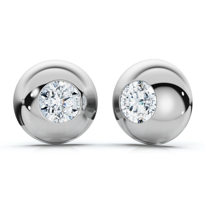 2Ct TW Diamond Button Studs 14k Gold Lab Grown