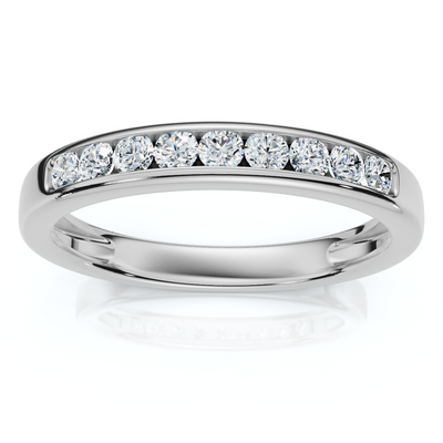 1/4Ct Diamond Channel Set Wedding Stackable Band 14k Gold or Platinum Lab Grown