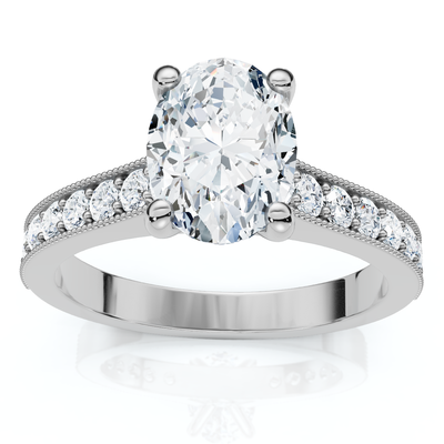 1 1/3Ct Oval Diamond Engagement Ring 14k Gold or Platinum Lab Grown