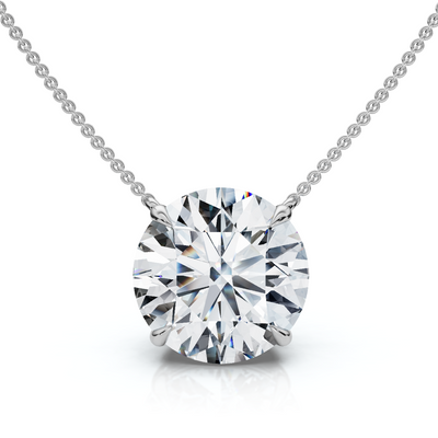 4Ct  Diamond Solitaire Pendant 14k Gold 18" Necklace Lab Grown Certified