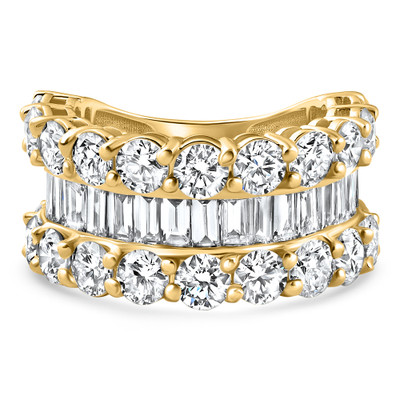 7.50Ct Wide Diamond Ring Stackable Anniversary Ring Yellow Gold Lab Grown