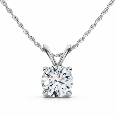 3/4Ct Solitaire Diamond Pendant 14k Gold Women's Necklace Lab Grown EF/VS