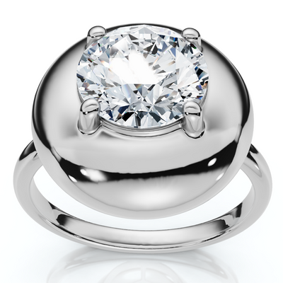 2Ct Diamond Bezel Stackable Button Engagement Ring Lab Grown