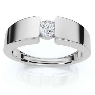 Men's 1/4Ct Diamond Solitaire Wedding/Anniversary Ring 14k Gold or Pt Lab Grown