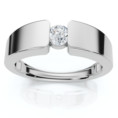 Men's 1/4Ct Diamond Solitaire Wedding/Anniversary Ring 14k Gold or Pt Lab Grown