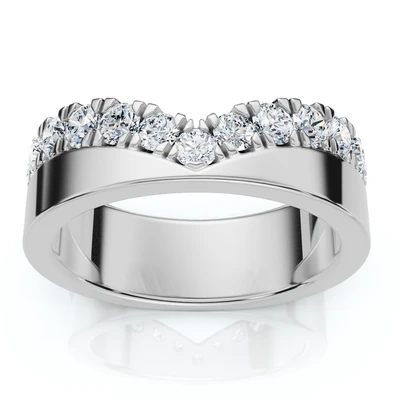 3/4Ct Diamond Kai Wedding Stackable Guard Ring 14k Gold or Platinum Lab Grown