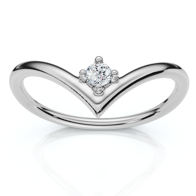 Diamond Stackable Chevron Wedding Ring 14k Gold Lab Grown