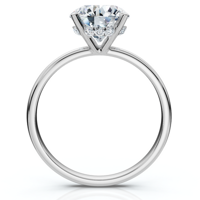 Certified 2 1/10Ct Hidden Halo Diamond Engagement Ring 14k Gold or Pt Lab Grown