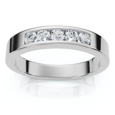 Men's 1/4Ct Channel Set Diamond Wedding Ring 14k Gold or Platinum Lab Grown