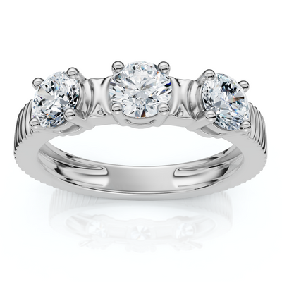 3/4Ct Jade Diamond Wedding Stackable Ring 14k Gold or Platinum Lab Grown