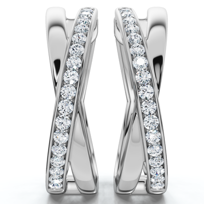 1/2Ct Diamond Hoops 1" Tall 10k Gold Lab Grown EF/VS