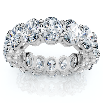 7Ct Oval Diamond Eternity Ring 14k Gold or Platinum Lab Grown EF/VS