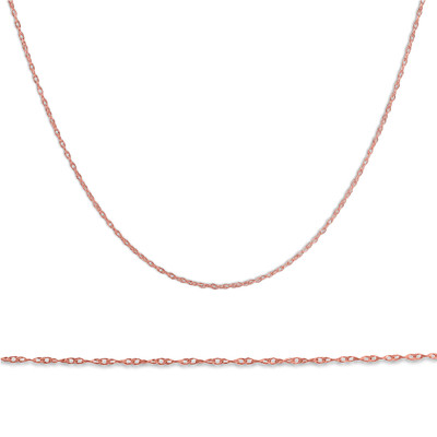 Solid 14k Rose Gold 18" Chain With Spring Ring