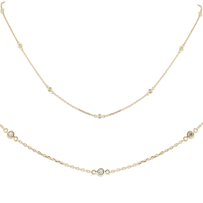 1/4ct Diamonds By The Yard 18" 14K Yellow Gold Women's Necklace