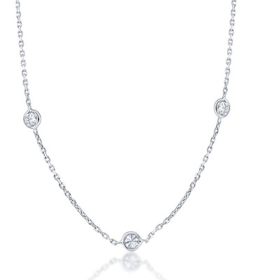 1 1/5Ct Diamonds By The Yard Necklace Lab Grown in 14k White or Yellow Gold