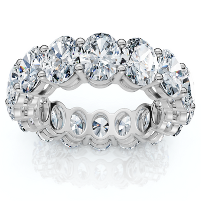 7Ct Oval Diamond Eternity Ring 14k Gold or Platinum Lab Grown