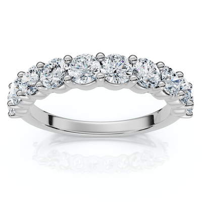 1ct TW Half Eternity Round Diamond Wedding Band 14k Gold or Platinum Lab Grown