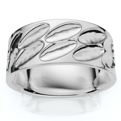 Men's 8mm Wide Band Flat Wedding Ring in 14k Gold or Platinum