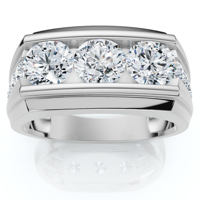 Men's 2Ct Diamond Accented Wedding Anniversary Ring 14k Gold Lab Grown FG/VS