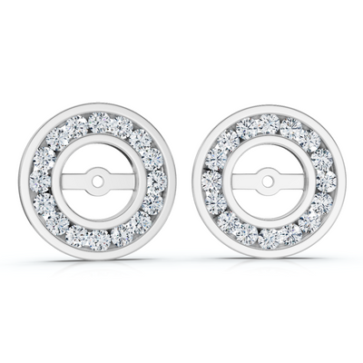 1/2Ct TW Round Diamond Stud Jackets 14k Gold Lab Grown (5.5mm)