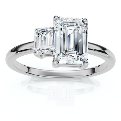 1 1/4Ct Emerald Cut Toi et Moi Diamond Ring 14k Gold or Pt Lab Grown