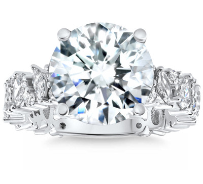Certified 6.78Ct Round Cut Diamond Engagement Ring 14k White Gold Lab Grown