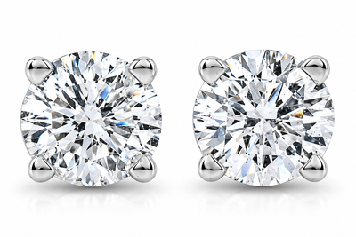 1/3 Ct Screw Back Diamond Studs 14k White Gold Lab Grown Earrings