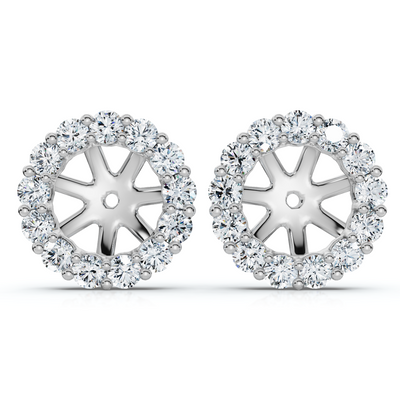 7/8Ct Diamond Earring Jacket 14k Gold Fits 6-6.5mm round stone Lab Grown