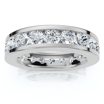 2Ct Channel Set Diamond Eternity Ring 14k Gold or Platinum Lab Grown EF/VS