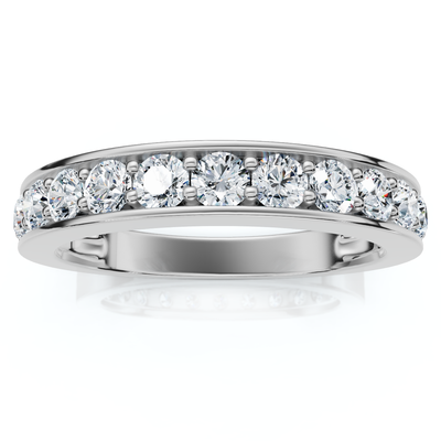 4/10Ct Channel & Prong Set Half Eternity Wedding Band 14k Gold Lab Grown