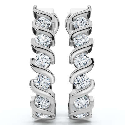 3/8Ct Diamond Curve Earrings 14k Gold Lab Grown Lab Grown