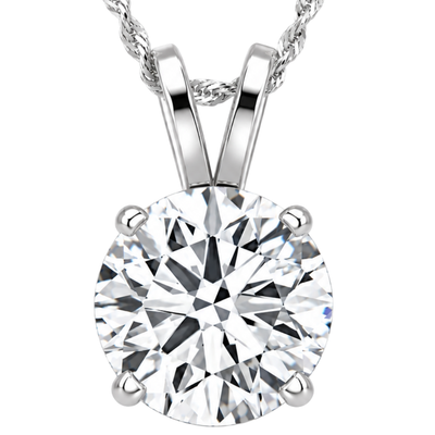 Certified 3.00Ct Diamond Pendant 14k White Gold Lab Grown Necklace