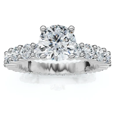 2 1/4Ct Diamond Eternity Engagement Ring 14k Gold Lab Grown EF/VS