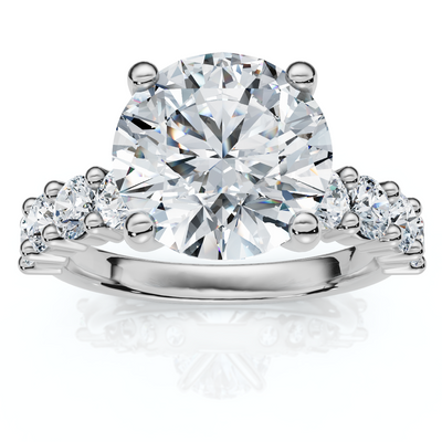 Certified 3Ct Danica Diamond Engagement Ring 14k Gold or PT Lab Grown