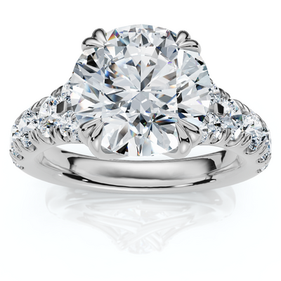 Certified 4Ct Vivian Diamond Engagement Round Diamond Ring 14k Gold Lab Grown