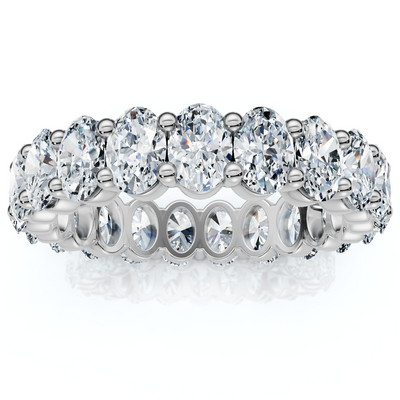 3Ct Oval Diamond Eternity Wedding Ring 14k Gold Lab Grown