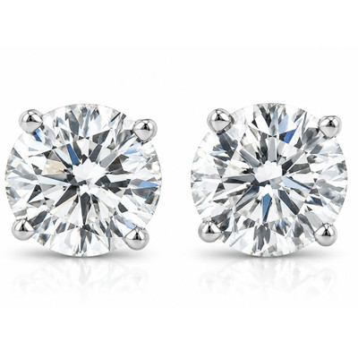 1 1/2 Ct Diamond Screw Back Studs 14k White Gold Lab Grown Eco Friendly