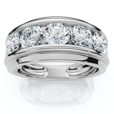 Men's 2Ct Diamond Accented Wedding Anniversary Ring 14k Gold Lab Grown FG/VS