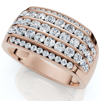 2Ct Men's Diamond Ring in 14k Gold Lab Grown