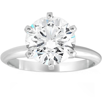 H/SI1 3 Ct Diamond Solitaire Platinum Engagement Ring Lab Grown