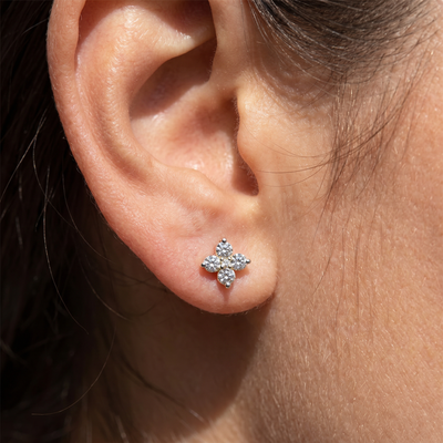 1/2 Ct T.W. Round Diamond Star Studs Women's Yellow Gold Earrings Lab Grown